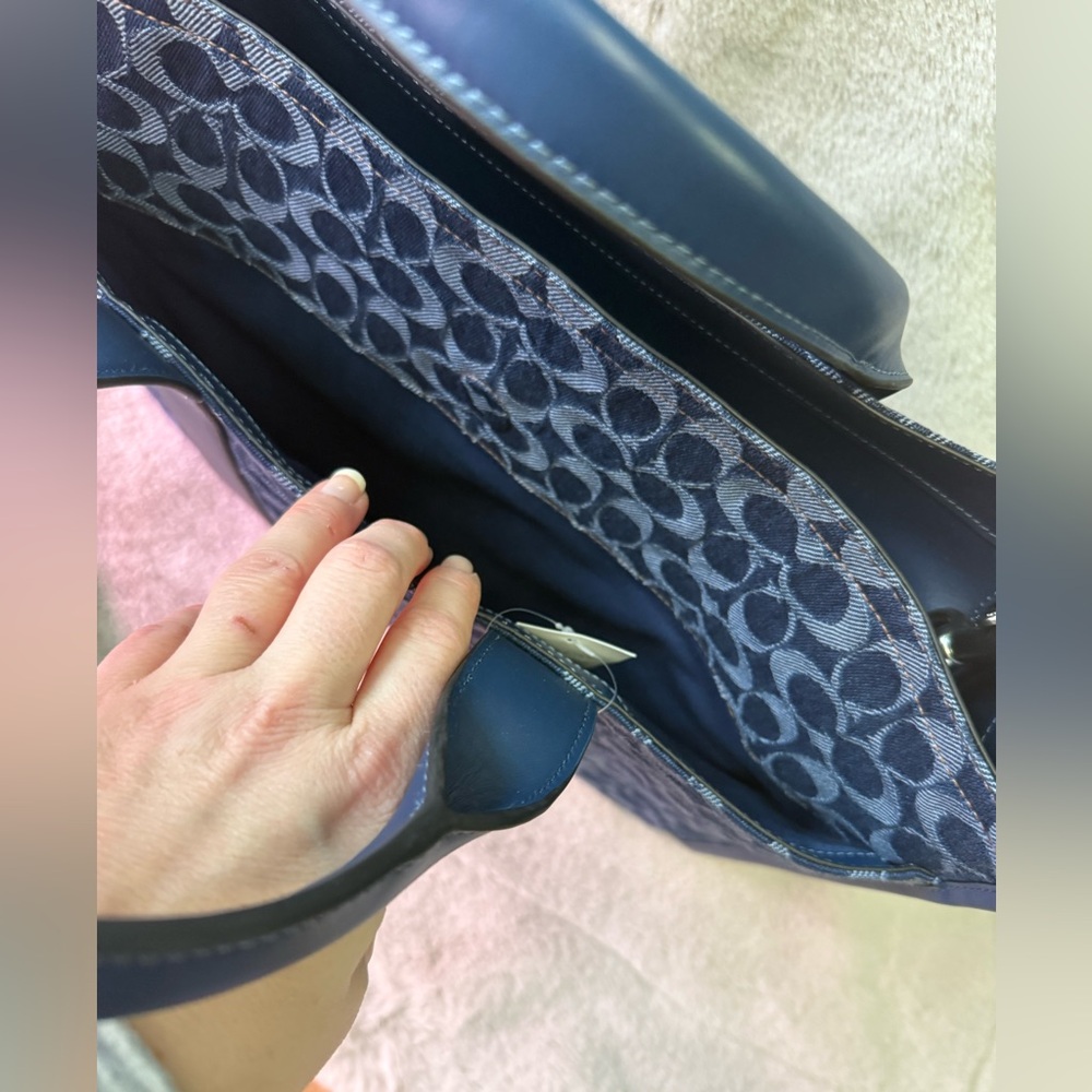 Wesley Tote In Signature Denim - Picture 4 of 11